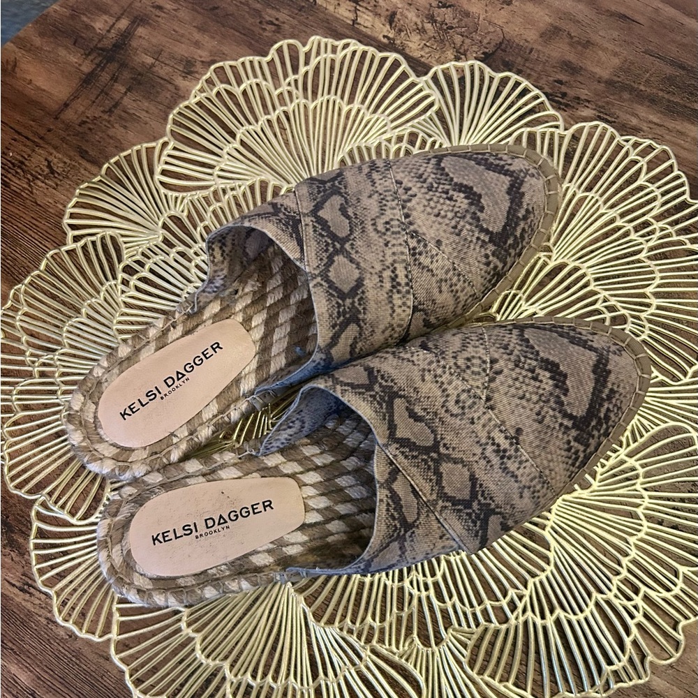 Kelsi Dagger Snake Print Espadrille Flats - image 2